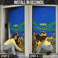 Indigenous Regions of Panama Embera-Wounaan Door Cover Frog Graphic and Indigenous Pattern Guardians of the Forest - Wonder Print Shop