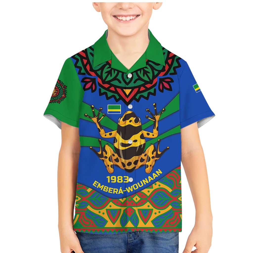 Indigenous Regions of Panama Embera-Wounaan Family Matching Mermaid Dress and Hawaiian Shirt Frog Graphic and Indigenous Pattern Guardians of the Forest - Wonder Print Shop