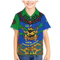 Indigenous Regions of Panama Embera-Wounaan Family Matching Mermaid Dress and Hawaiian Shirt Frog Graphic and Indigenous Pattern Guardians of the Forest - Wonder Print Shop