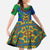 Indigenous Regions of Panama Embera-Wounaan Family Matching Off The Shoulder Long Sleeve Dress and Hawaiian Shirt Frog Graphic and Indigenous Pattern Guardians of the Forest - Wonder Print Shop