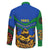 Indigenous Regions of Panama Embera-Wounaan Family Matching Off The Shoulder Long Sleeve Dress and Hawaiian Shirt Frog Graphic and Indigenous Pattern Guardians of the Forest - Wonder Print Shop