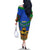 Indigenous Regions of Panama Embera-Wounaan Family Matching Off The Shoulder Long Sleeve Dress and Hawaiian Shirt Frog Graphic and Indigenous Pattern Guardians of the Forest - Wonder Print Shop