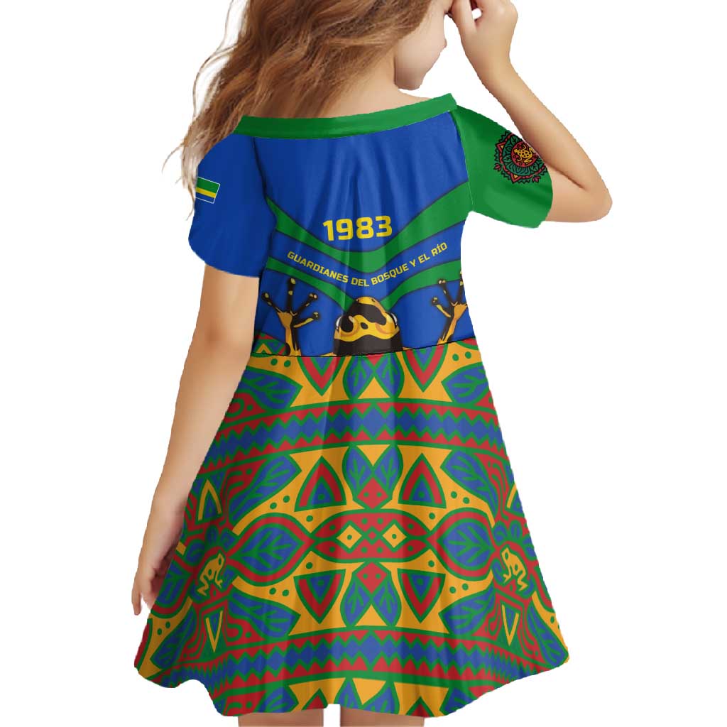 Indigenous Regions of Panama Embera-Wounaan Family Matching Off Shoulder Maxi Dress and Hawaiian Shirt Frog Graphic and Indigenous Pattern Guardians of the Forest - Wonder Print Shop