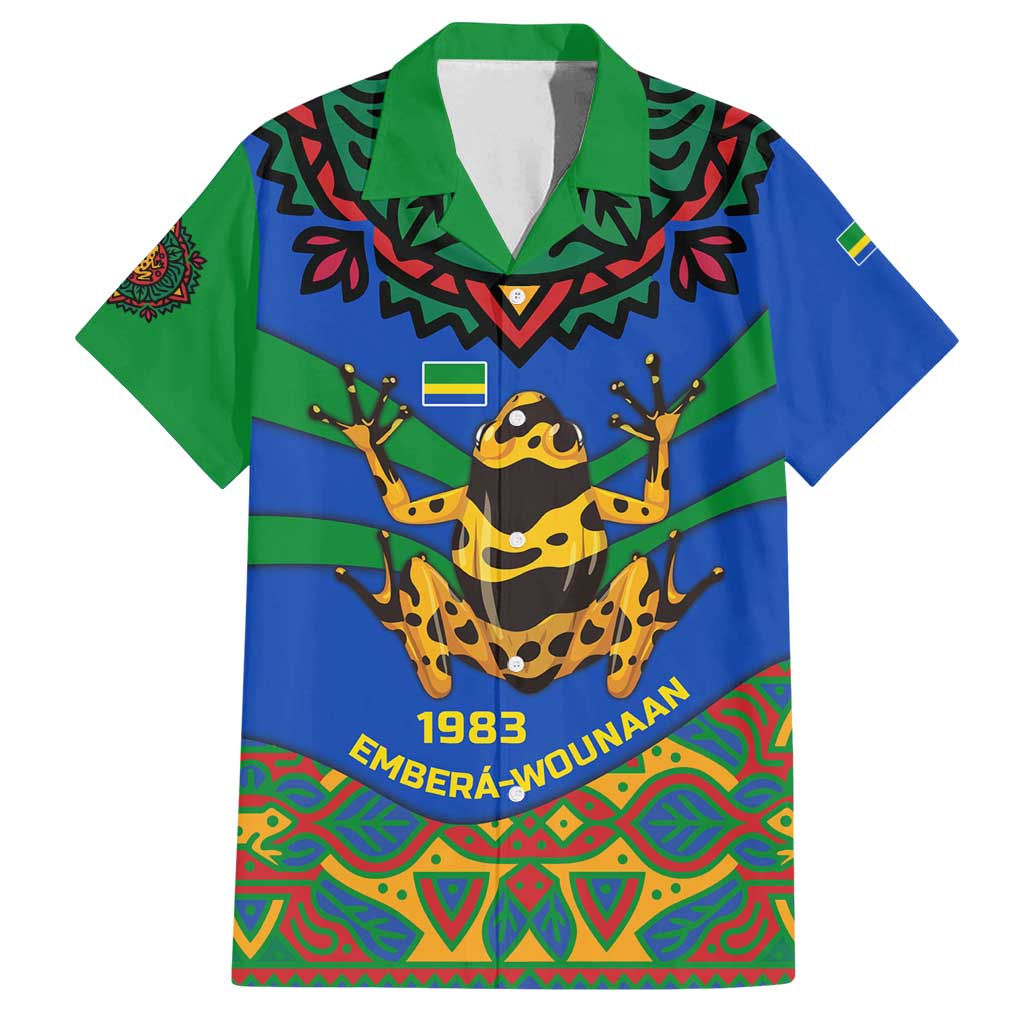 Indigenous Regions of Panama Embera-Wounaan Family Matching Off Shoulder Maxi Dress and Hawaiian Shirt Frog Graphic and Indigenous Pattern Guardians of the Forest - Wonder Print Shop