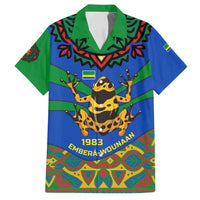 Indigenous Regions of Panama Embera-Wounaan Family Matching Off Shoulder Maxi Dress and Hawaiian Shirt Frog Graphic and Indigenous Pattern Guardians of the Forest - Wonder Print Shop