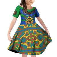 Indigenous Regions of Panama Embera-Wounaan Family Matching Off Shoulder Short Dress and Hawaiian Shirt Frog Graphic and Indigenous Pattern Guardians of the Forest - Wonder Print Shop