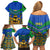 Indigenous Regions of Panama Embera-Wounaan Family Matching Off Shoulder Short Dress and Hawaiian Shirt Frog Graphic and Indigenous Pattern Guardians of the Forest - Wonder Print Shop