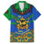 Indigenous Regions of Panama Embera-Wounaan Family Matching Short Sleeve Bodycon Dress and Hawaiian Shirt Frog Graphic and Indigenous Pattern Guardians of the Forest - Wonder Print Shop