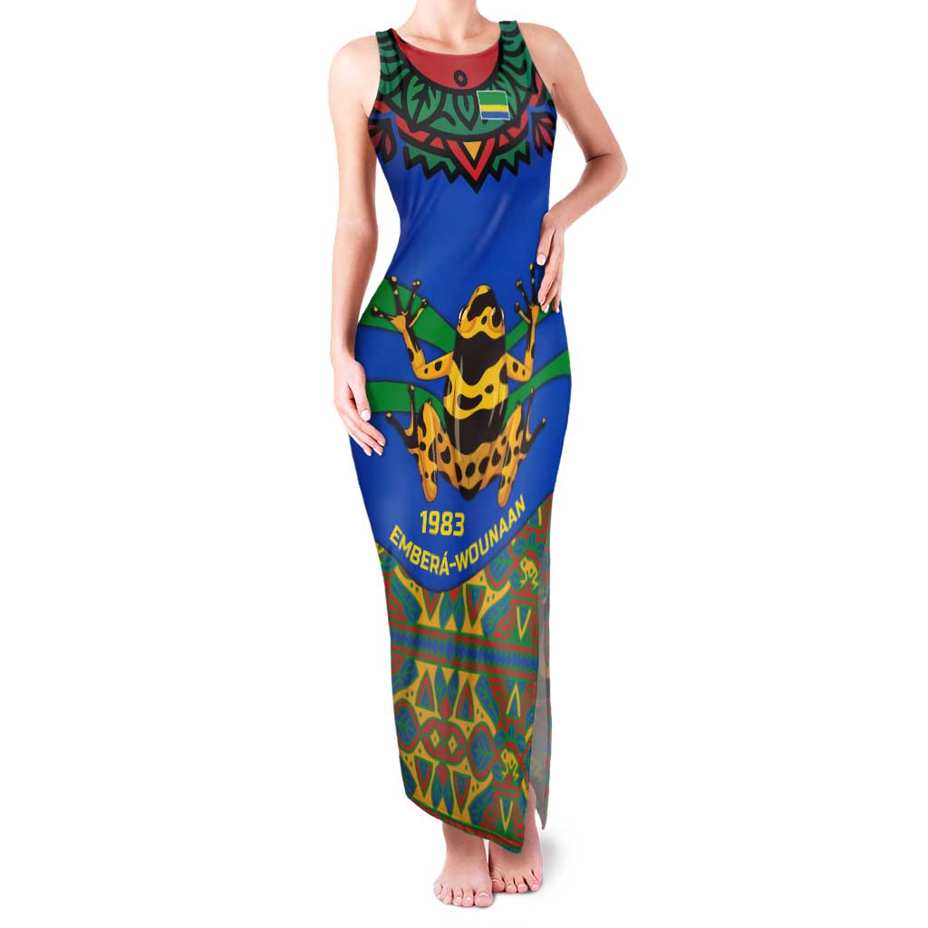 Indigenous Regions of Panama Embera-Wounaan Family Matching Tank Maxi Dress and Hawaiian Shirt Frog Graphic and Indigenous Pattern Guardians of the Forest - Wonder Print Shop
