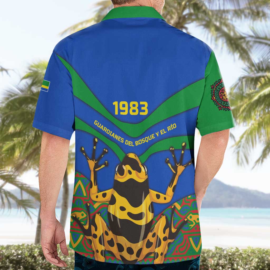 Indigenous Regions of Panama Embera-Wounaan Hawaiian Shirt Frog Graphic and Indigenous Pattern Guardians of the Forest - Wonder Print Shop