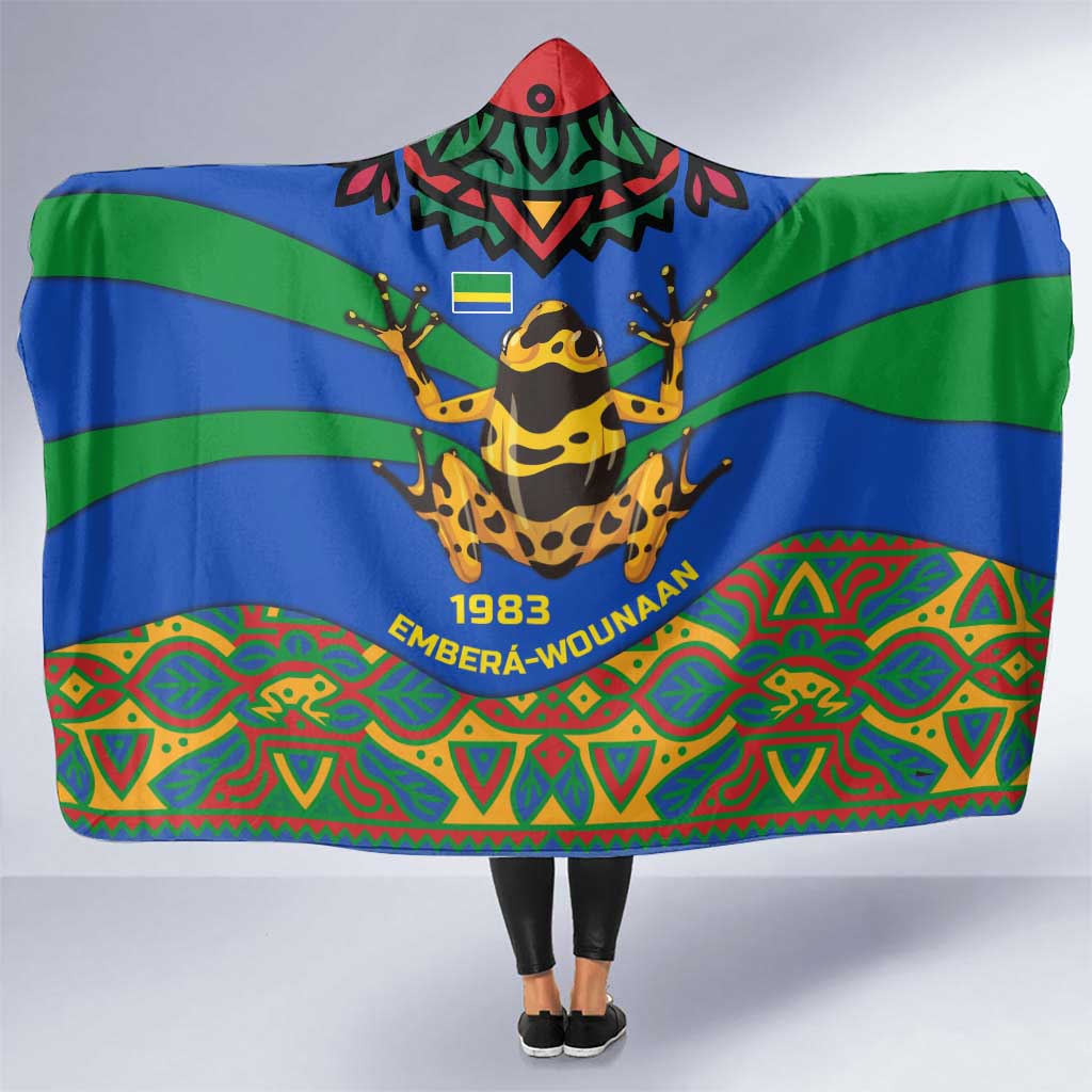 Indigenous Regions of Panama Embera-Wounaan Hooded Blanket Frog Graphic and Indigenous Pattern Guardians of the Forest - Wonder Print Shop