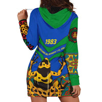 Indigenous Regions of Panama Embera-Wounaan Hoodie Dress Frog Graphic and Indigenous Pattern Guardians of the Forest - Wonder Print Shop