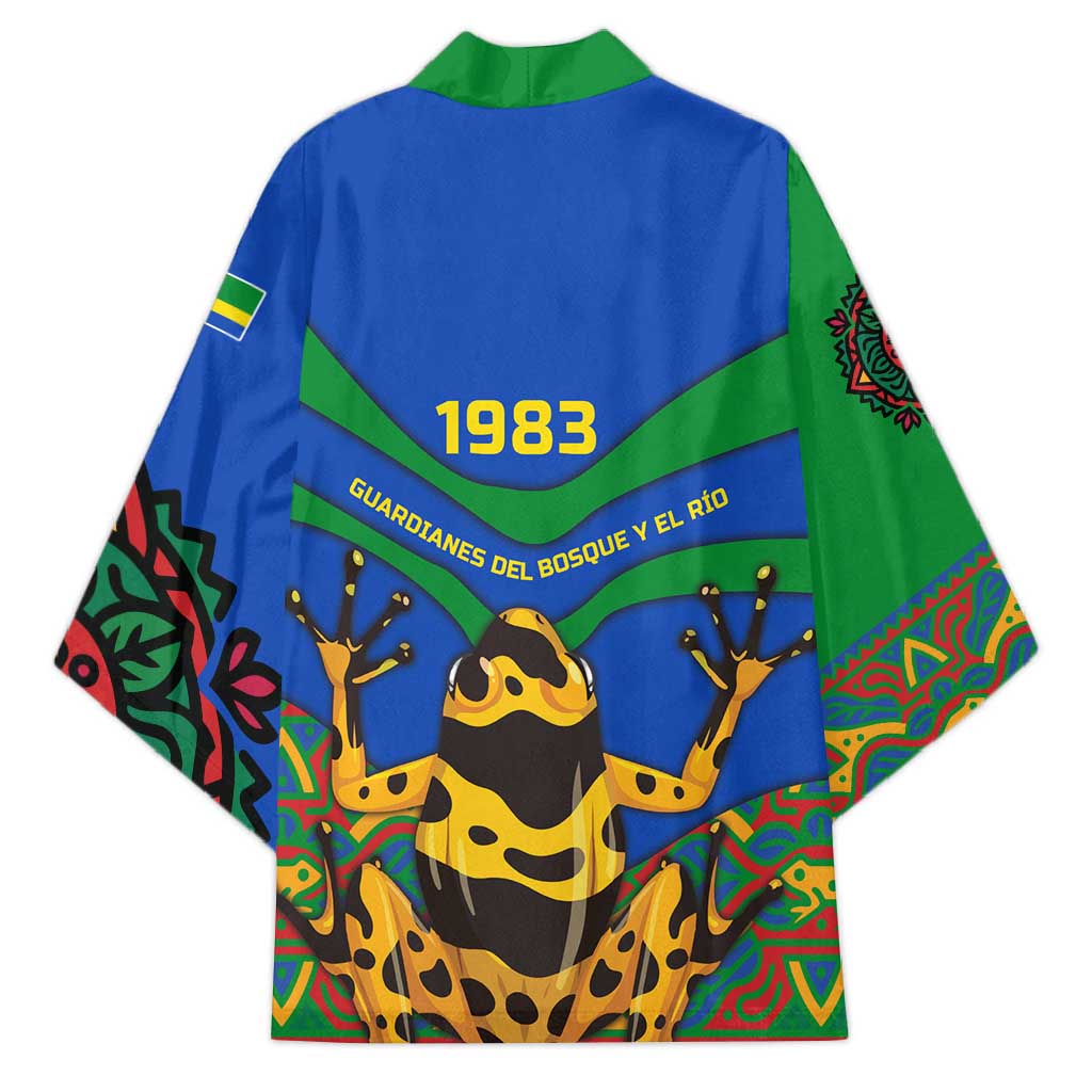 Indigenous Regions of Panama Embera-Wounaan Kimono Frog Graphic and Indigenous Pattern Guardians of the Forest - Wonder Print Shop