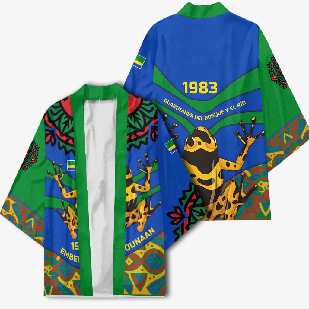 Indigenous Regions of Panama Embera-Wounaan Kimono Frog Graphic and Indigenous Pattern Guardians of the Forest - Wonder Print Shop