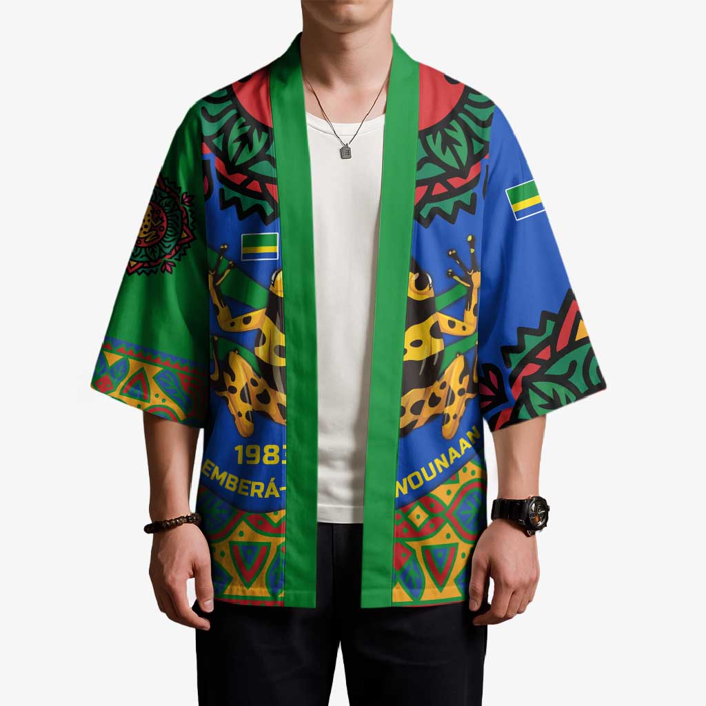 Indigenous Regions of Panama Embera-Wounaan Kimono Frog Graphic and Indigenous Pattern Guardians of the Forest - Wonder Print Shop