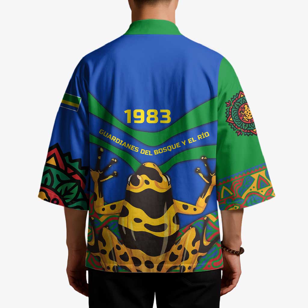 Indigenous Regions of Panama Embera-Wounaan Kimono Frog Graphic and Indigenous Pattern Guardians of the Forest - Wonder Print Shop