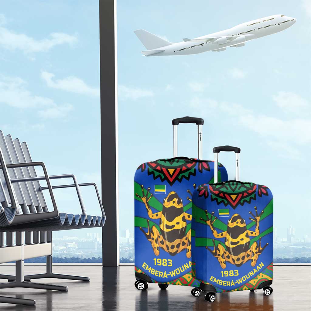 Indigenous Regions of Panama Embera-Wounaan Luggage Cover Frog Graphic and Indigenous Pattern Guardians of the Forest - Wonder Print Shop