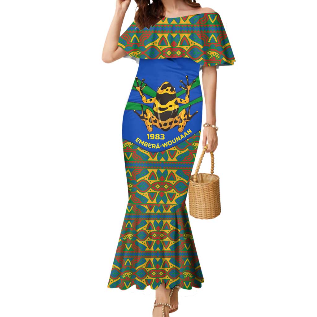 Indigenous Regions of Panama Embera-Wounaan Mermaid Dress Frog Graphic and Indigenous Pattern Guardians of the Forest - Wonder Print Shop