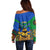 Indigenous Regions of Panama Embera-Wounaan Off Shoulder Sweater Frog Graphic and Indigenous Pattern Guardians of the Forest - Wonder Print Shop