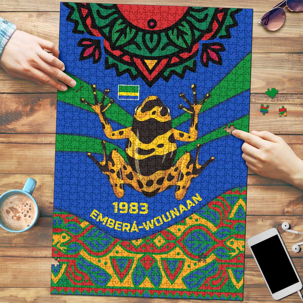 Indigenous Regions of Panama Embera-Wounaan Puzzle Frog Graphic and Indigenous Pattern Guardians of the Forest - Wonder Print Shop