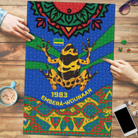 Indigenous Regions of Panama Embera-Wounaan Puzzle Frog Graphic and Indigenous Pattern Guardians of the Forest - Wonder Print Shop