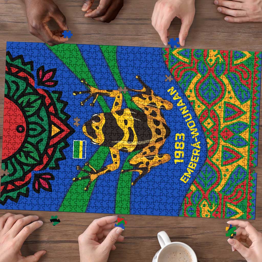 Indigenous Regions of Panama Embera-Wounaan Puzzle Frog Graphic and Indigenous Pattern Guardians of the Forest - Wonder Print Shop