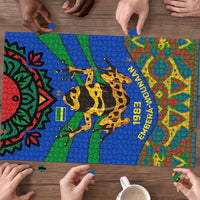 Indigenous Regions of Panama Embera-Wounaan Puzzle Frog Graphic and Indigenous Pattern Guardians of the Forest - Wonder Print Shop