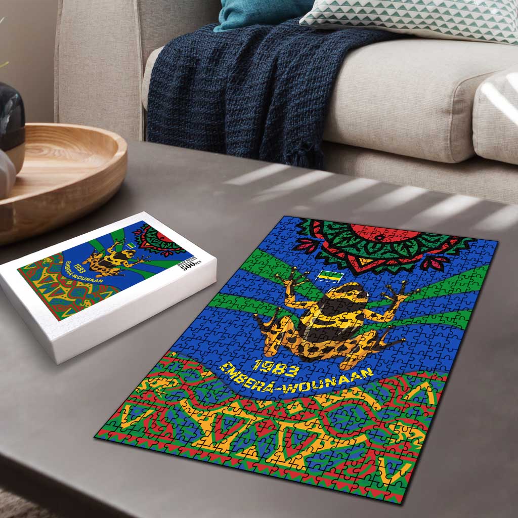 Indigenous Regions of Panama Embera-Wounaan Puzzle Frog Graphic and Indigenous Pattern Guardians of the Forest - Wonder Print Shop