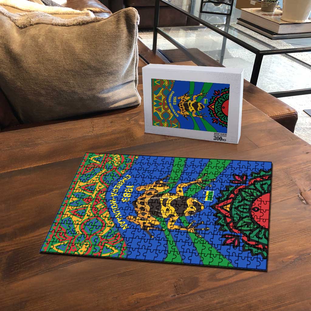 Indigenous Regions of Panama Embera-Wounaan Puzzle Frog Graphic and Indigenous Pattern Guardians of the Forest - Wonder Print Shop