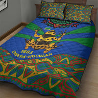 Indigenous Regions of Panama Embera-Wounaan Quilt Bed Set Frog Graphic and Indigenous Pattern Guardians of the Forest - Wonder Print Shop