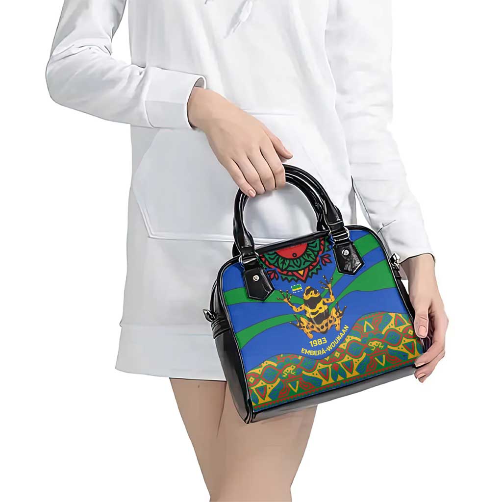 Indigenous Regions of Panama Embera-Wounaan Shoulder Handbag Frog Graphic and Indigenous Pattern Guardians of the Forest - Wonder Print Shop