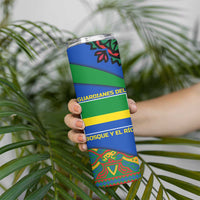 Indigenous Regions of Panama Embera-Wounaan Skinny Tumbler Frog Graphic and Indigenous Pattern Guardians of the Forest - Wonder Print Shop