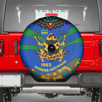 Indigenous Regions of Panama Embera-Wounaan Spare Tire Cover Frog Graphic and Indigenous Pattern Guardians of the Forest - Wonder Print Shop
