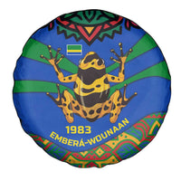 Indigenous Regions of Panama Embera-Wounaan Spare Tire Cover Frog Graphic and Indigenous Pattern Guardians of the Forest - Wonder Print Shop