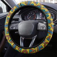 Indigenous Regions of Panama Embera-Wounaan Steering Wheel Cover Frog Graphic and Indigenous Pattern Guardians of the Forest - Wonder Print Shop