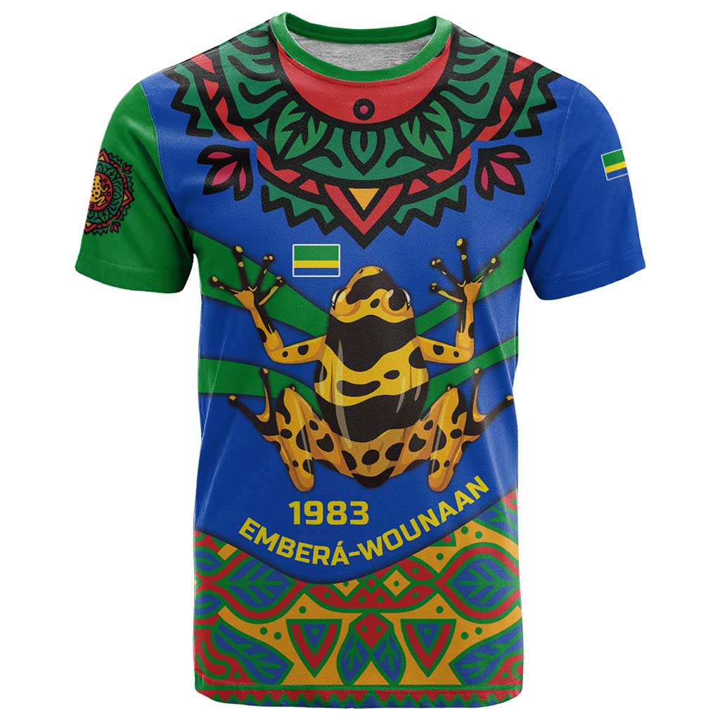 Indigenous Regions of Panama Embera-Wounaan T Shirt Frog Graphic and Indigenous Pattern Guardians of the Forest - Wonder Print Shop