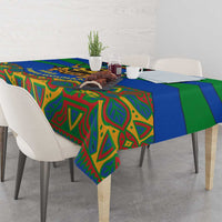 Indigenous Regions of Panama Embera-Wounaan Tablecloth Frog Graphic and Indigenous Pattern Guardians of the Forest - Wonder Print Shop