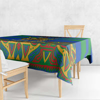 Indigenous Regions of Panama Embera-Wounaan Tablecloth Frog Graphic and Indigenous Pattern Guardians of the Forest - Wonder Print Shop