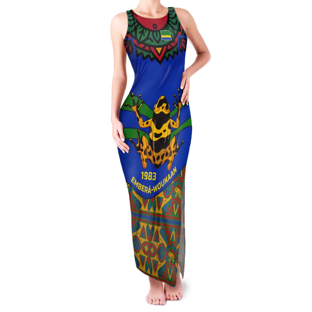 Indigenous Regions of Panama Embera-Wounaan Tank Maxi Dress Frog Graphic and Indigenous Pattern Guardians of the Forest - Wonder Print Shop