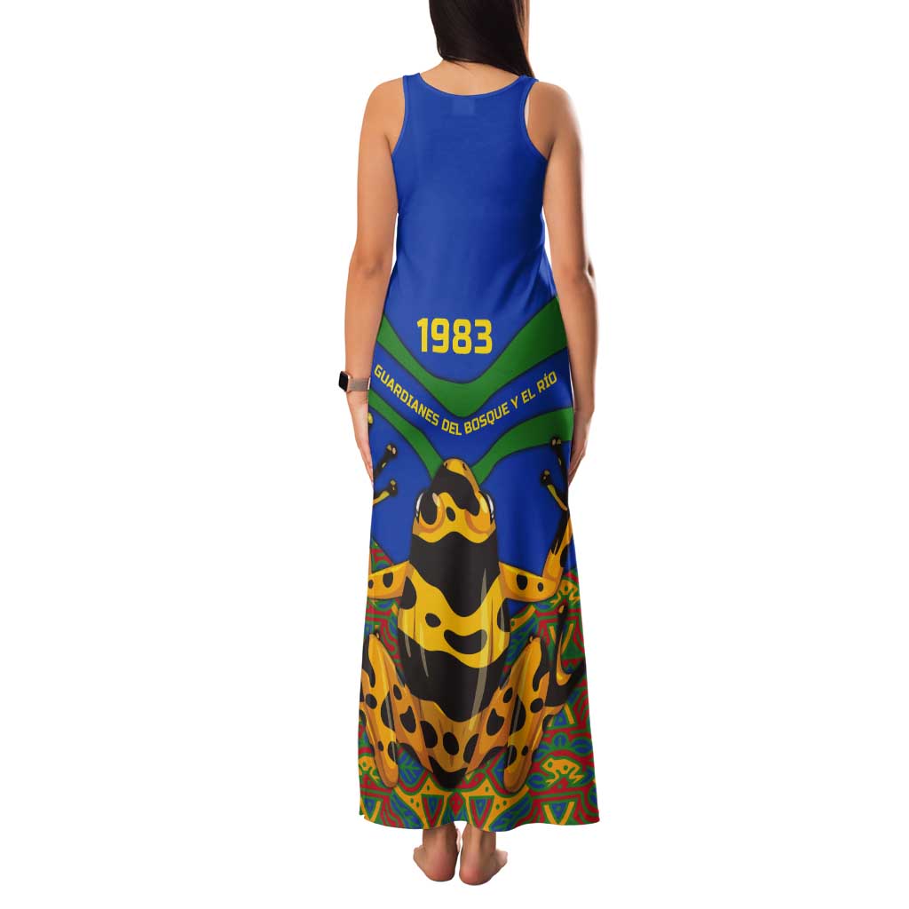 Indigenous Regions of Panama Embera-Wounaan Tank Maxi Dress Frog Graphic and Indigenous Pattern Guardians of the Forest - Wonder Print Shop