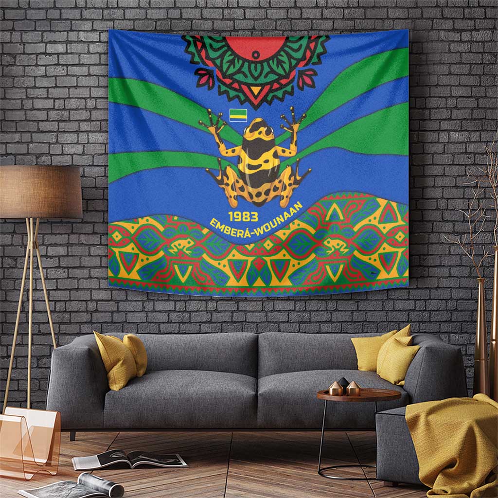 Indigenous Regions of Panama Embera-Wounaan Tapestry Frog Graphic and Indigenous Pattern Guardians of the Forest - Wonder Print Shop