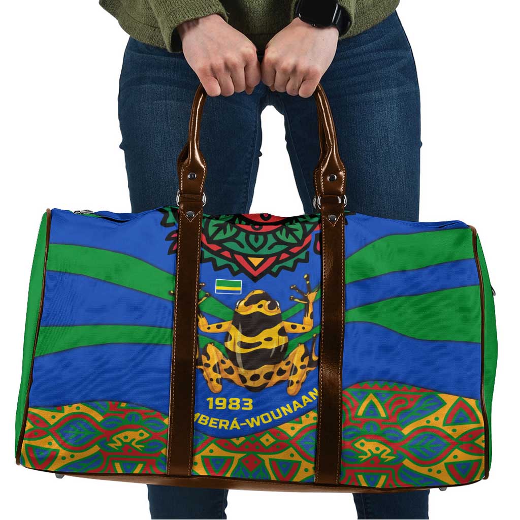 Indigenous Regions of Panama Embera-Wounaan Travel Bag Frog Graphic and Indigenous Pattern Guardians of the Forest - Wonder Print Shop