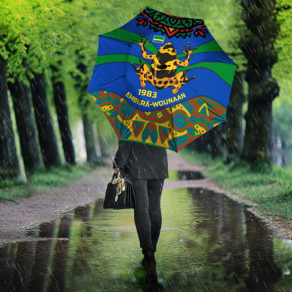 Indigenous Regions of Panama Embera-Wounaan Umbrella Frog Graphic and Indigenous Pattern Guardians of the Forest - Wonder Print Shop