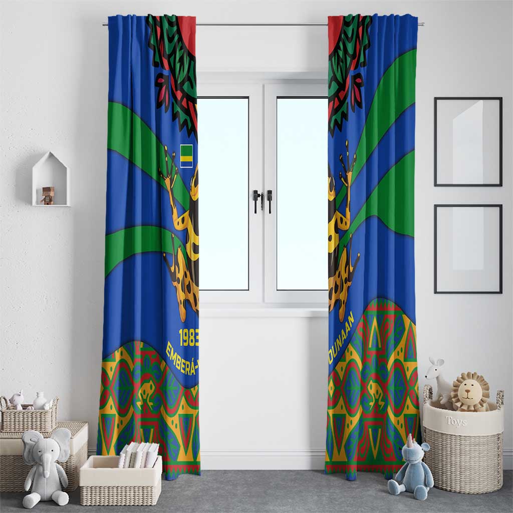 Indigenous Regions of Panama Embera-Wounaan Window Curtain Frog Graphic and Indigenous Pattern Guardians of the Forest - Wonder Print Shop