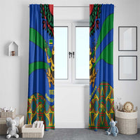 Indigenous Regions of Panama Embera-Wounaan Window Curtain Frog Graphic and Indigenous Pattern Guardians of the Forest - Wonder Print Shop