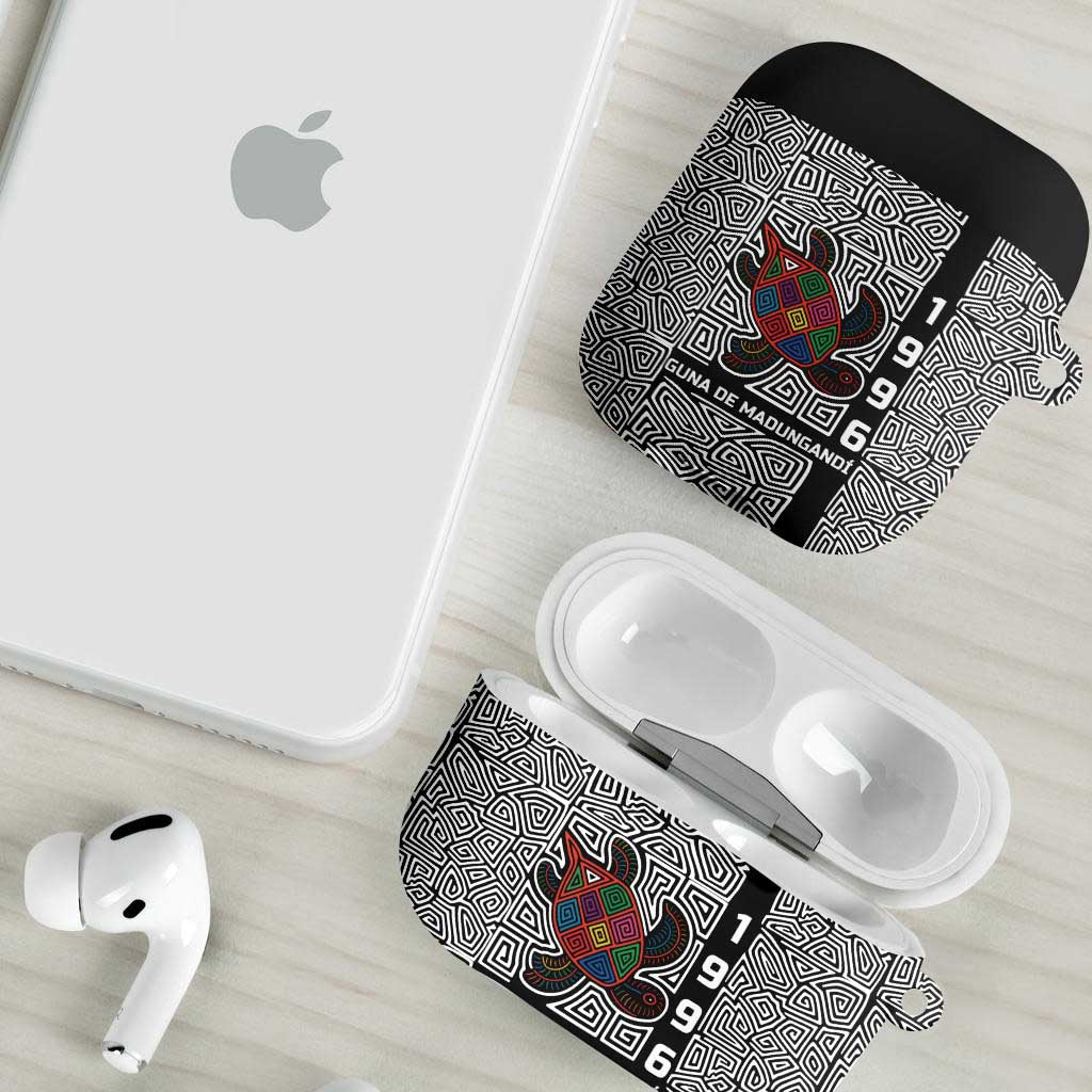 Indigenous Regions of Panama Guna de Madungandí AirPods Case with Colorful Turtle and Black White Geometric Pattern - Wonder Print Shop