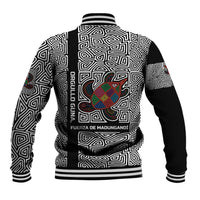 Indigenous Regions of Panama Guna de Madungandí Baseball Jacket with Colorful Turtle and Black White Geometric Pattern - Wonder Print Shop