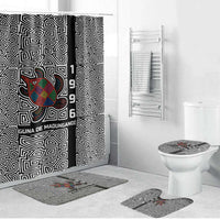 Indigenous Regions of Panama Guna de Madungandí Bathroom Set with Colorful Turtle and Black White Geometric Pattern - Wonder Print Shop