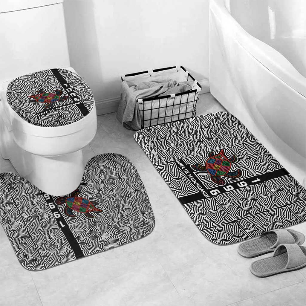 Indigenous Regions of Panama Guna de Madungandí Bathroom Set with Colorful Turtle and Black White Geometric Pattern - Wonder Print Shop