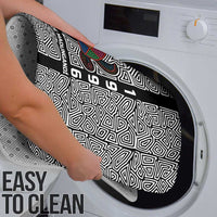 Indigenous Regions of Panama Guna de Madungandí Bathroom Set with Colorful Turtle and Black White Geometric Pattern - Wonder Print Shop